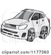 Cartoon Of A White Car With Tinted Windows Royalty Free Vector Clipart