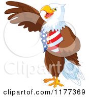 Patriotic American Bald Eagle Presenting And Wearing A Usa Vest