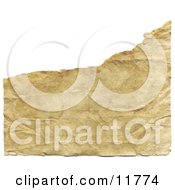 Ripped Aged Yellowed And Wrinkled Paper Background Clipart Illustration