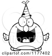 Poster, Art Print Of Black And White Happy Birthday Bird Wearing A Party Hat