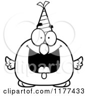 Poster, Art Print Of Black And White Happy Birthday Chick Wearing A Party Hat