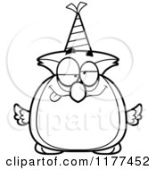 Poster, Art Print Of Black And White Drunk Birthday Owl Wearing A Party Hat