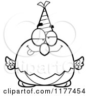 Poster, Art Print Of Black And White Drunk Birthday Parrot Wearing A Party Hat