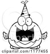 Poster, Art Print Of Black And White Happy Birthday Parrot Wearing A Party Hat