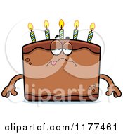 Cartoon Of A Sick Birthday Cake Mascot Royalty Free Vector Clipart by Cory Thoman