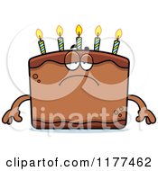 Cartoon Of A Depressed Birthday Cake Mascot Royalty Free Vector Clipart