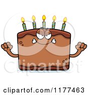 Cartoon Of A Mad Birthday Cake Mascot Royalty Free Vector Clipart