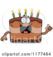 Poster, Art Print Of Smart Birthday Cake Mascot With An Idea