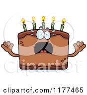 Cartoon Of A Screaming Birthday Cake Mascot Royalty Free Vector Clipart by Cory Thoman