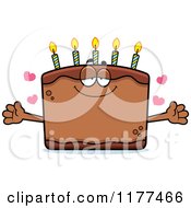 Cartoon Of A Loving Birthday Cake Mascot Wanting A Hug Royalty Free Vector Clipart