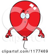 Cartoon Of A Surprised Red Party Balloon Mascot Royalty Free Vector Clipart
