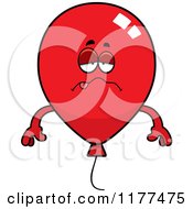 Cartoon Of A Sick Red Party Balloon Mascot Royalty Free Vector Clipart by Cory Thoman