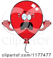 Cartoon Of A Screaming Red Party Balloon Mascot Royalty Free Vector Clipart