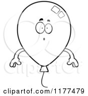Cartoon Of A Black And White Surprised Party Balloon Mascot Royalty Free Vector Clipart