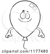 Cartoon Of A Black And White Happy Party Balloon Mascot Royalty Free Vector Clipart