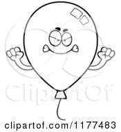 Cartoon Of A Black And White Mad Party Balloon Mascot Royalty Free Vector Clipart