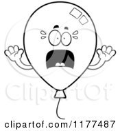 Cartoon Of A Black And White Screaming Party Balloon Mascot Royalty Free Vector Clipart