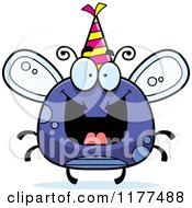 Poster, Art Print Of Happy Birthday Fly Wearing A Party Hat