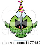 Poster, Art Print Of Happy Birthday Hummingbird Wearing A Party Hat