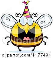 Poster, Art Print Of Happy Birthday Bee Wearing A Party Hat