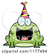 Poster, Art Print Of Happy Birthday Frog Wearing A Party Hat