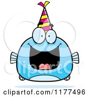 Poster, Art Print Of Happy Birthday Fish Wearing A Party Hat