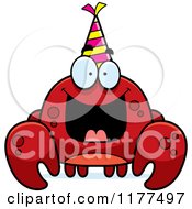 Poster, Art Print Of Happy Birthday Crab Wearing A Party Hat