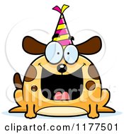 Cartoon Of A Happy Birthday Dog Wearing A Party Hat Royalty Free Vector Clipart