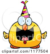 Poster, Art Print Of Happy Birthday Chick Wearing A Party Hat