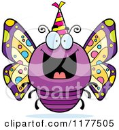 Poster, Art Print Of Happy Birthday Butterfly Wearing A Party Hat