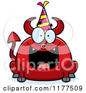 Poster, Art Print Of Happy Birthday Devil Wearing A Party Hat