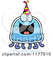 Poster, Art Print Of Happy Birthday Jellyfish Wearing A Party Hat