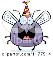 Poster, Art Print Of Happy Birthday Mosquito Wearing A Party Hat