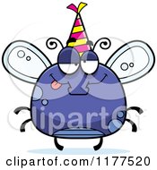 Poster, Art Print Of Drunk Birthday Fly Wearing A Party Hat