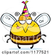 Poster, Art Print Of Drunk Birthday Bee Wearing A Party Hat