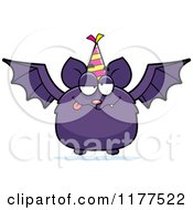 Poster, Art Print Of Drunk Birthday Bat Wearing A Party Hat