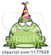 Poster, Art Print Of Drunk Birthday Frog Wearing A Party Hat