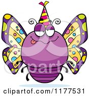 Poster, Art Print Of Drunk Birthday Butterfly Wearing A Party Hat