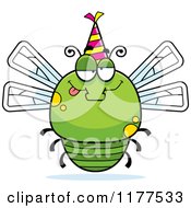 Poster, Art Print Of Drunk Birthday Dragonfly Wearing A Party Hat