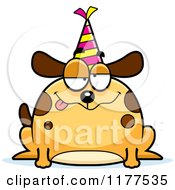 Poster, Art Print Of Drunk Birthday Dog Wearing A Party Hat