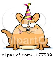 Poster, Art Print Of Drunk Birthday Kangaroo Wearing A Party Hat