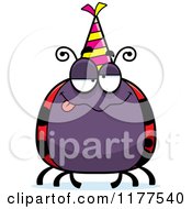 Poster, Art Print Of Drunk Birthday Ladybug Wearing A Party Hat