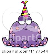 Poster, Art Print Of Drunk Birthday Octopus Wearing A Party Hat