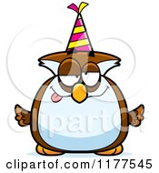 Poster, Art Print Of Drunk Birthday Owl Wearing A Party Hat