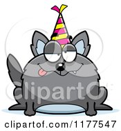 Poster, Art Print Of Drunk Birthday Wolf Wearing A Party Hat