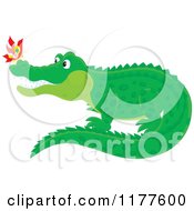 Poster, Art Print Of Butterfly On A Crocodiles Nose