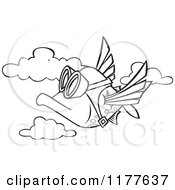 Outlined Pilot Fish Flying
