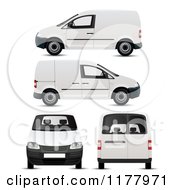Poster, Art Print Of 3d White Minivans At Different Angles
