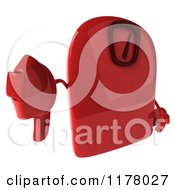 Clipart Of A 3d Red Foot Scale Character Holding A Thumb Down Royalty Free CGI Illustration