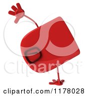 Clipart Of A 3d Red Foot Scale Character Cartwheeling Royalty Free CGI Illustration